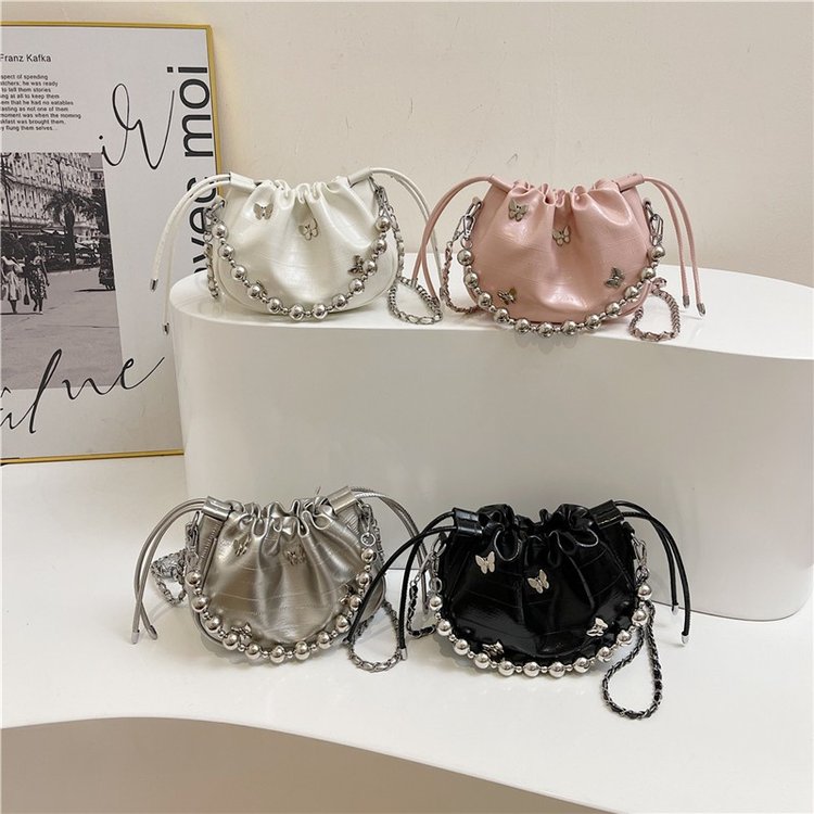 Simple Fashion Bucket Bag 2024 Summer New Simple Fashion Crossbody Bag Casual Retro Commuting Single Shoulder Underarm Bag