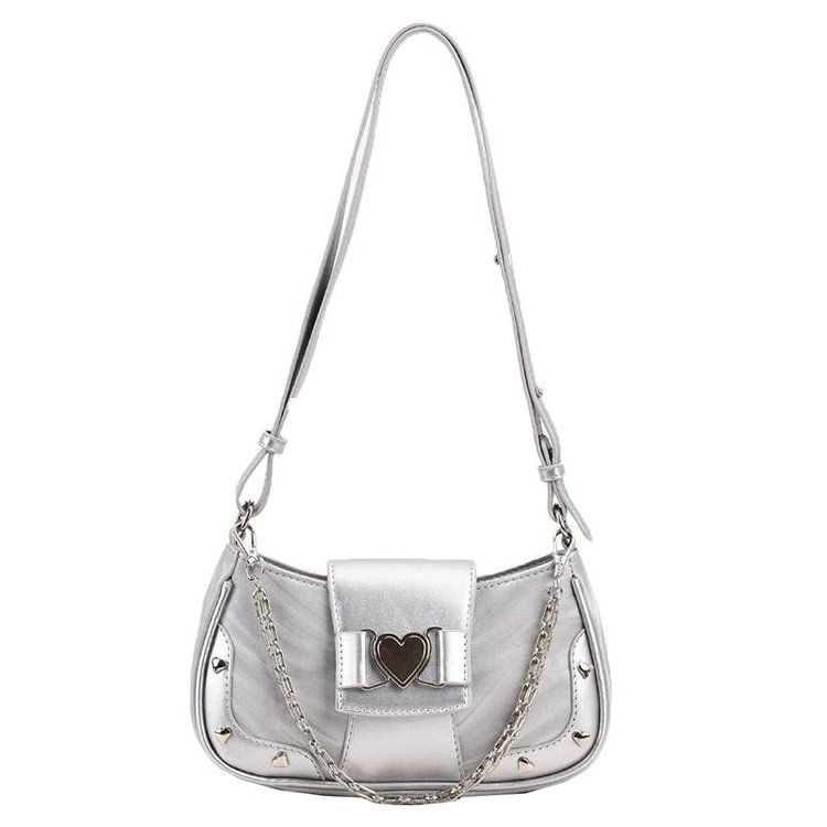 High-end western style niche design bag for women 2024 new popular rivet versatile crossbody bag single shoulder armpit bag