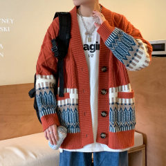 New autumn and winter trendy loose knitted cardigan jackets for men and women couples unisex sweater tops