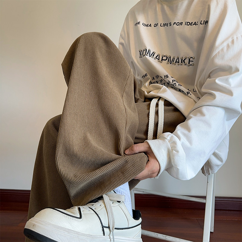 New autumn style interior large size corduroy basic sweatpants
