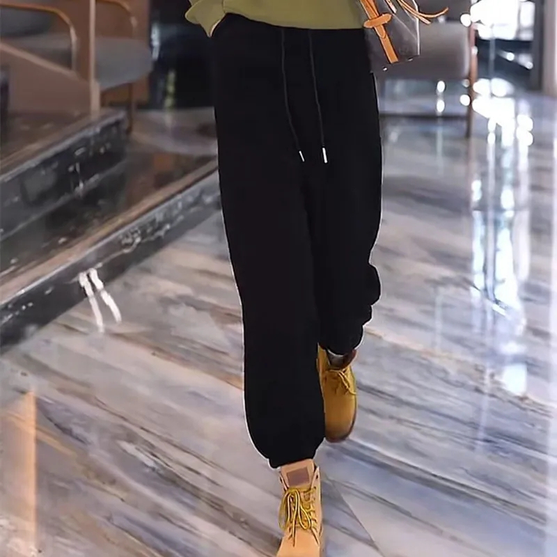 Winter large size thickened velvet corduroy pants for women new women's loose and slimming harem pants