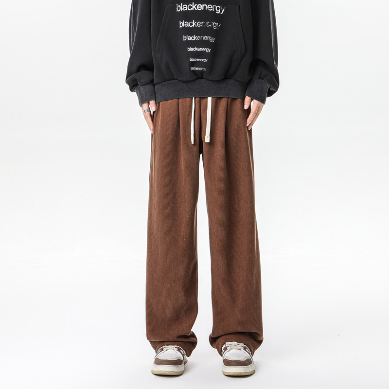 Corduroy pants plus size chenille casual trousers autumn and winter straight pants wide leg pants