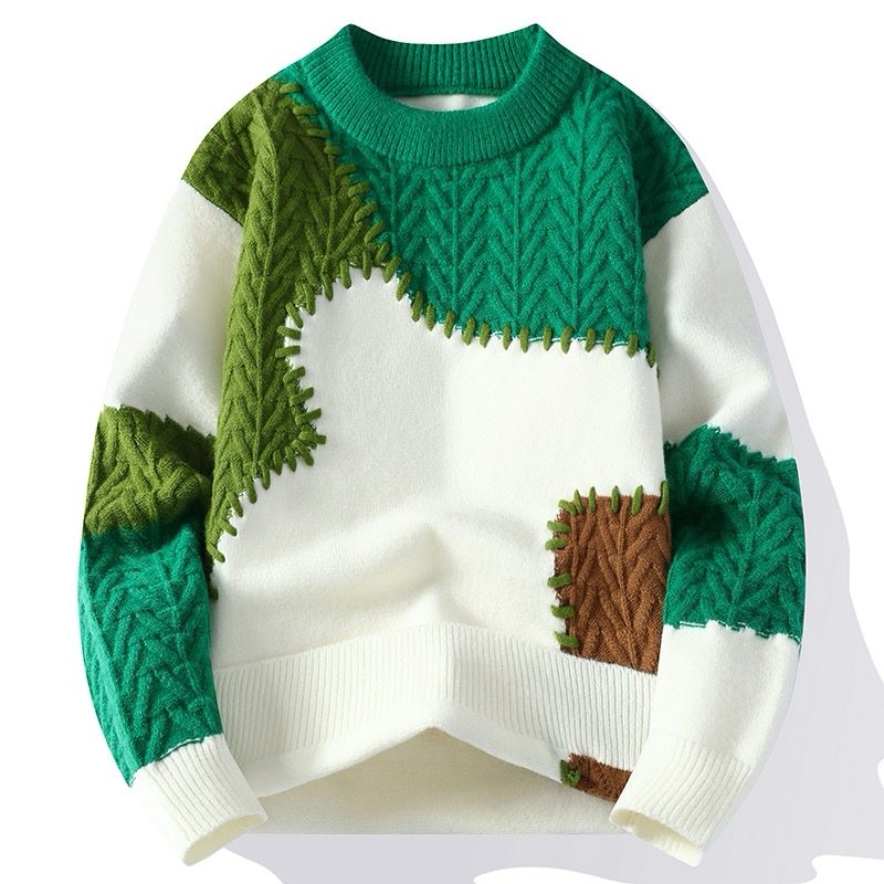 Winter men's thickened warm casual fashion trendy knitted sweater