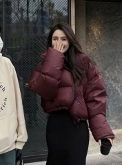 Down jacket for women 2024 winter new style stand-up collar white duck down high-end versatile loose bread jacket