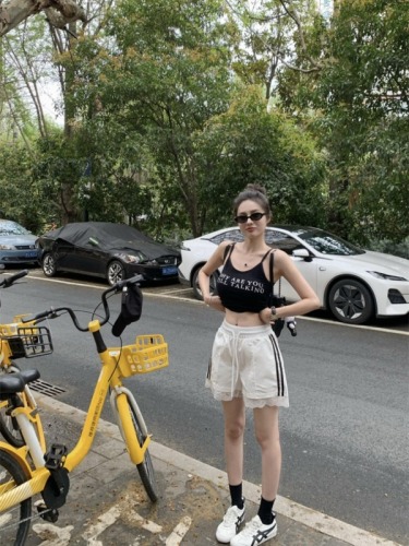 Real shot of pure lust hottie backless strappy Korean lace sports short style