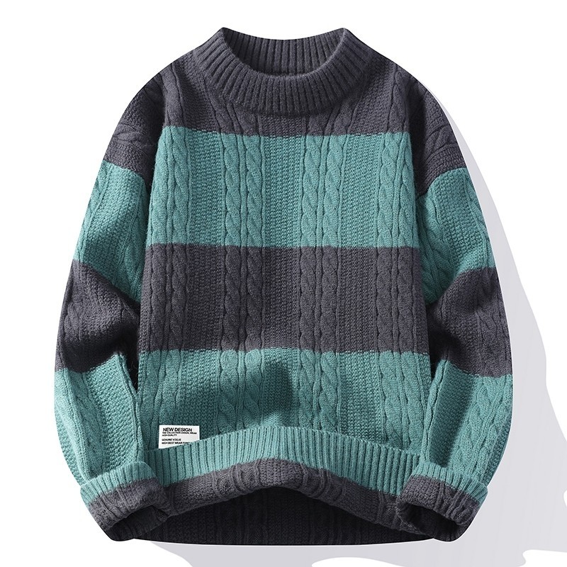 Autumn and winter new casual sweater men's long-sleeved sweater Hong Kong style bottoming shirt jacket