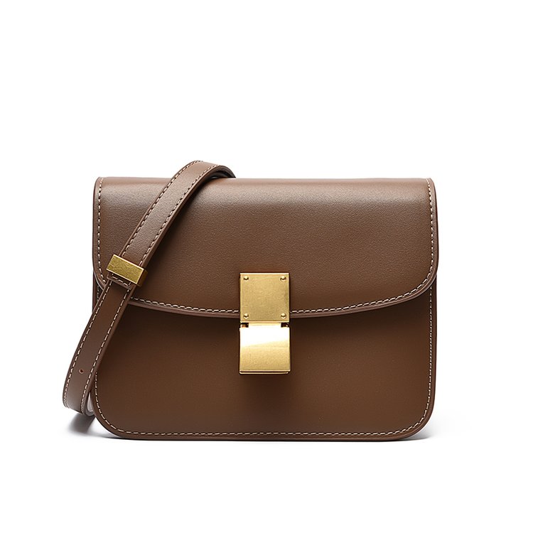 Tofu bag women's genuine leather bag 2024 new niche high-end sense this year's popular cross-body small square bag