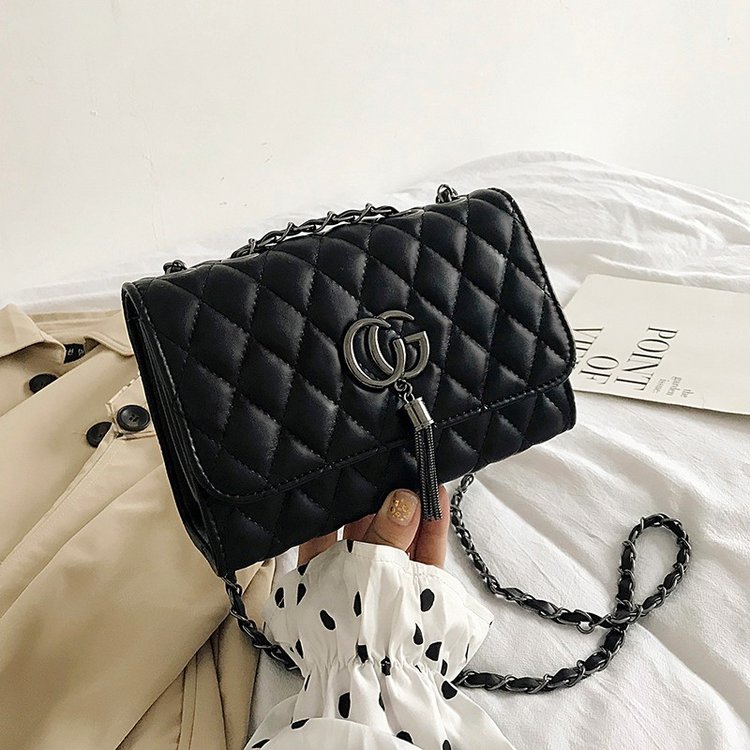 Bags for Women Versatile New Style 2024 Genuine Leather Small Fragrance Style Diamond Chain Bag Fashion Shoulder Bag 2024 Crossbody Bag