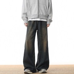 Vintage washed plus size straight leg jeans