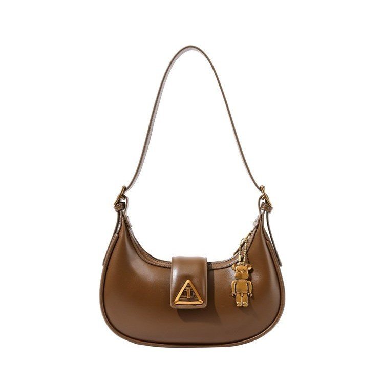 Genuine leather crescent bag baguette underarm bag for women 2024 new summer versatile niche design single shoulder crossbody bag