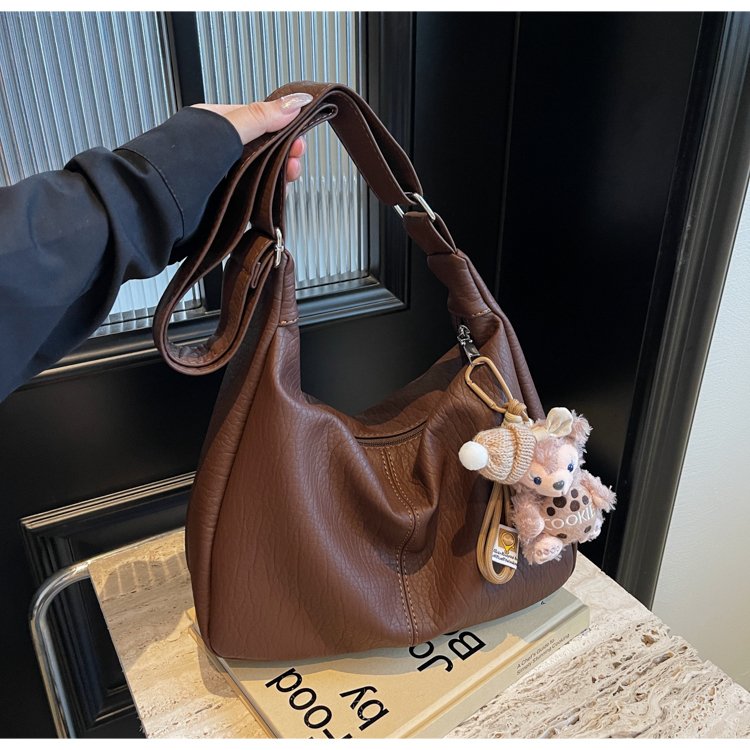 Retro Large Capacity Forest Underarm Tote Bag Women's Bag 2024 New Autumn Solid Color Lightweight Trendy Single Shoulder Crossbody Bag