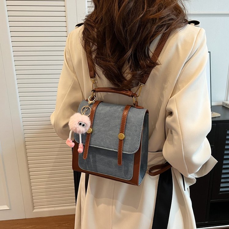 Retro backpack women's autumn and winter single shoulder crossbody bag niche texture handbag student multifunctional backpack trend