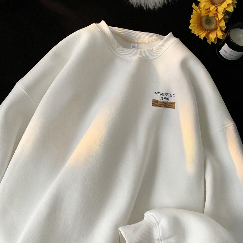 !  Men's round neck sweatshirt Hong Kong style long sleeve t-shirt men's jacket