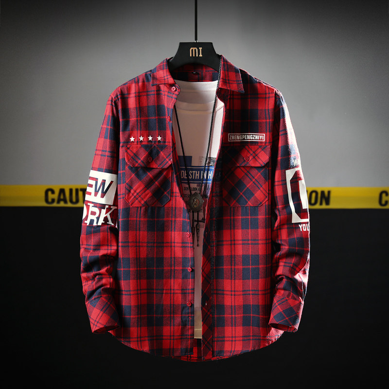 Men's Fashion Casual Plaid Long Sleeve Shirts