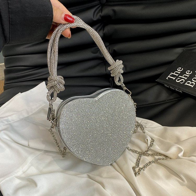 Fashion Love Bright Diamond Shoulder Bag Fashion Versatile Crossbody Bag New Bags Banquet Rhinestone Armpit Bag for Women