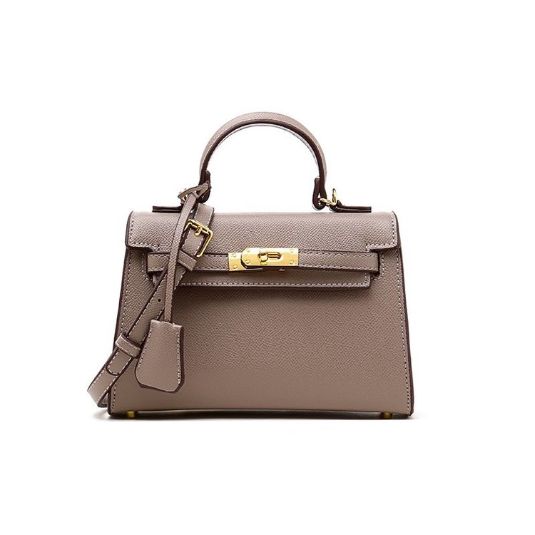 Kelly bag genuine leather women's bag 2024 new popular retro versatile trendy fashion portable shoulder crossbody bag for women