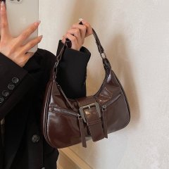Maillard Underarm Bag Women's 2024 New Retro Women's Bag Fashion Shoulder Bag High-end Simple Crescent Bag