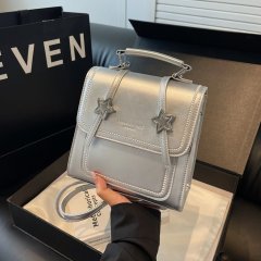 Trendy fashionable personality casual women's casual and beautiful 2024 new large-capacity solid color portable backpack