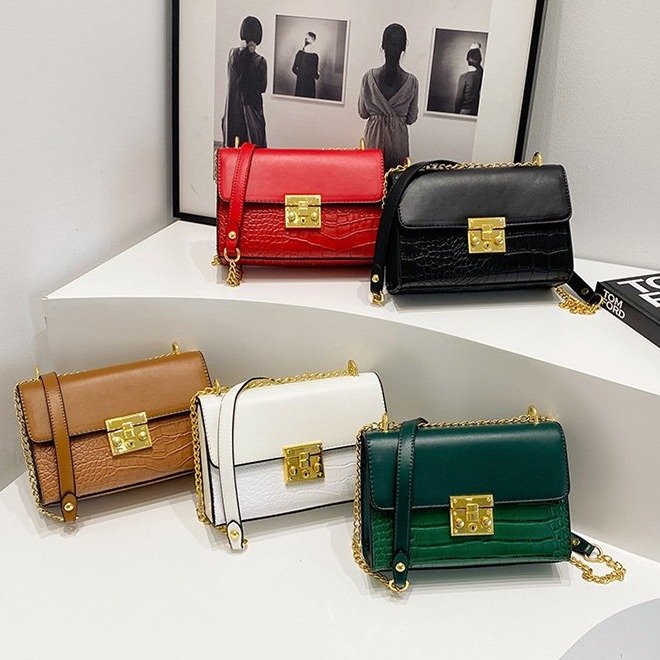 Women's bags 2024 new fashion high-end chain small square bag versatile woven shoulder bag women's crossbody bag