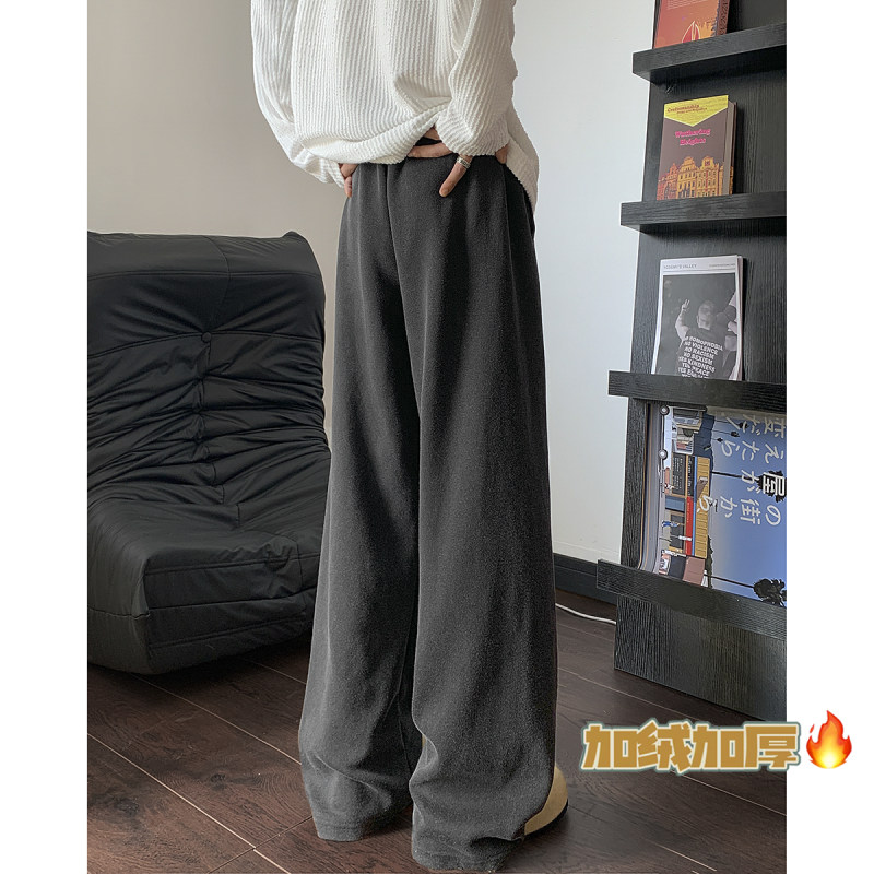Drapey distressed washed sweatpants for men in autumn and winter oversize lazy slacks casual straight-leg sweatpants