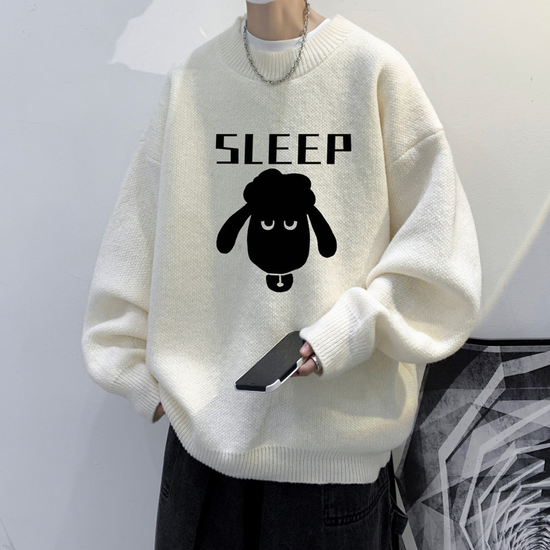 high quality!  Autumn and winter half turtleneck sweater for men, velvet thickened sweater for men, knitted sweater for men