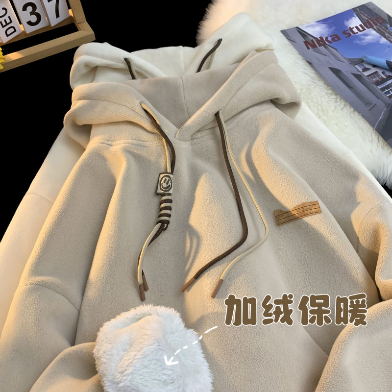 Polar fleece hooded sweatshirt