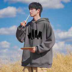 Mountain style Hong Kong style autumn style high weight fashionable casual hooded sweatshirt