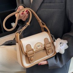 Contrast color simple bag spring and summer 2024 new texture fashion retro shoulder bag niche single shoulder armpit bag wholesale
