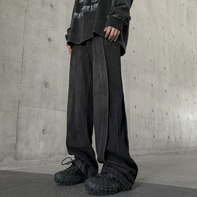 American high street jeans for men and women, trendy brand casual pants with high personality