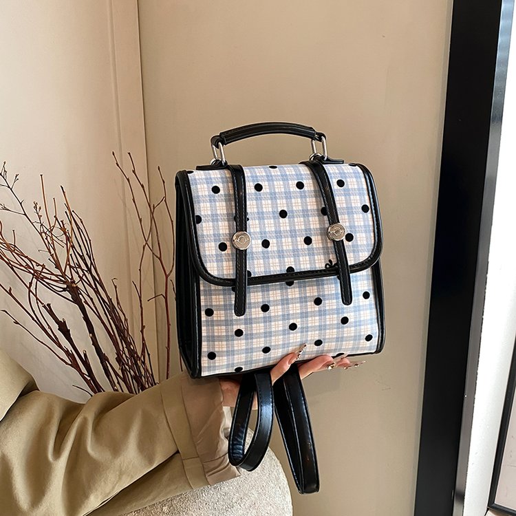 Casual Contrast Color Niche Women's Backpack 2024 New Fashionable Versatile Backpack Travel Mini School Bag