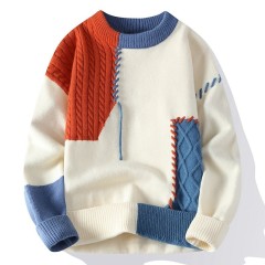 New autumn and winter round neck sweaters, casual knitted sweaters, Hong Kong style loose bottoming shirts