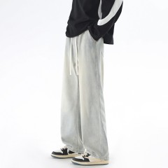 Jeans spring new style American high street straight pants loose and worn white