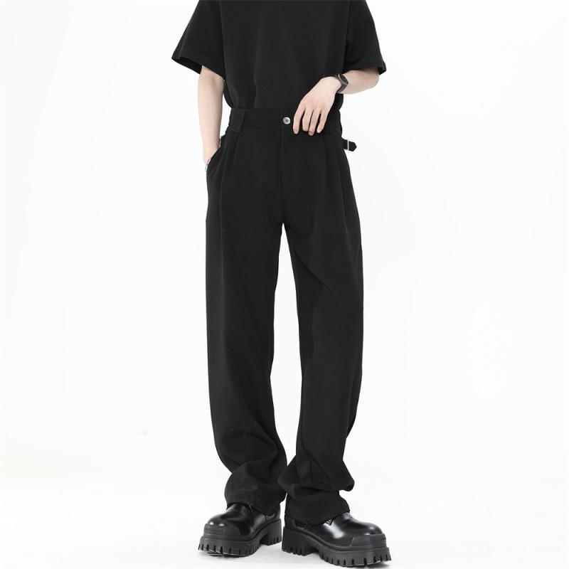 New style personalized trousers pure black trendy trousers
