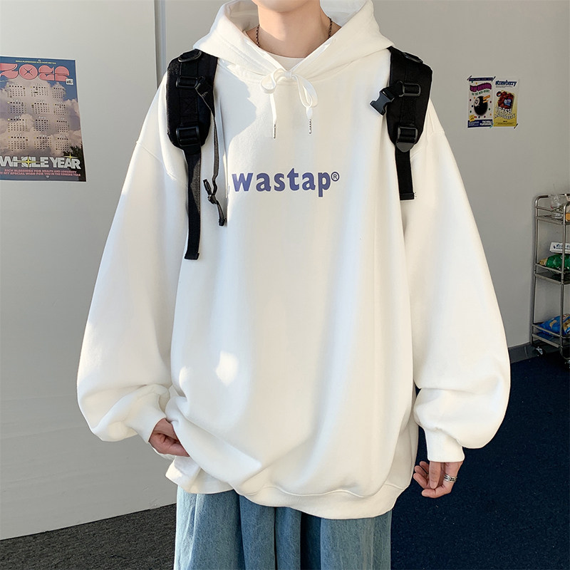 Autumn new loose large size Hong Kong style wasap hooded sweatshirt