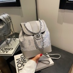 Korean small bag new chain backpack women's portable bucket bag niche design outing travel backpack