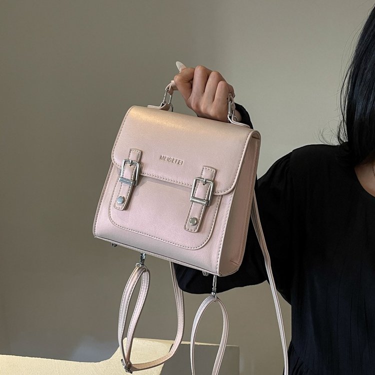 Japanese retro small bag new fashion backpack summer student school bag female solid color handbag backpack