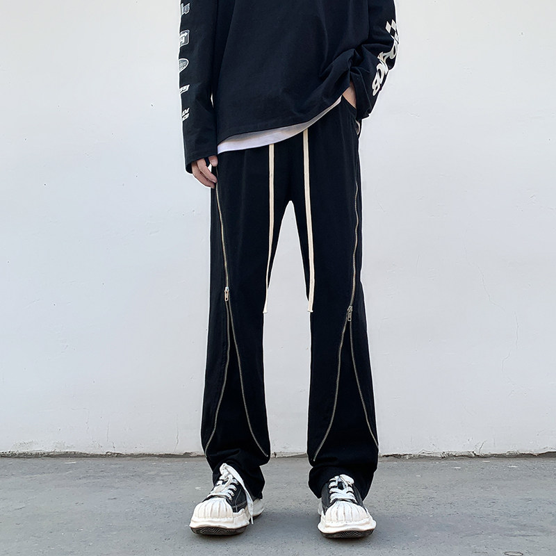 American ins high street niche couple style zippered casual pants