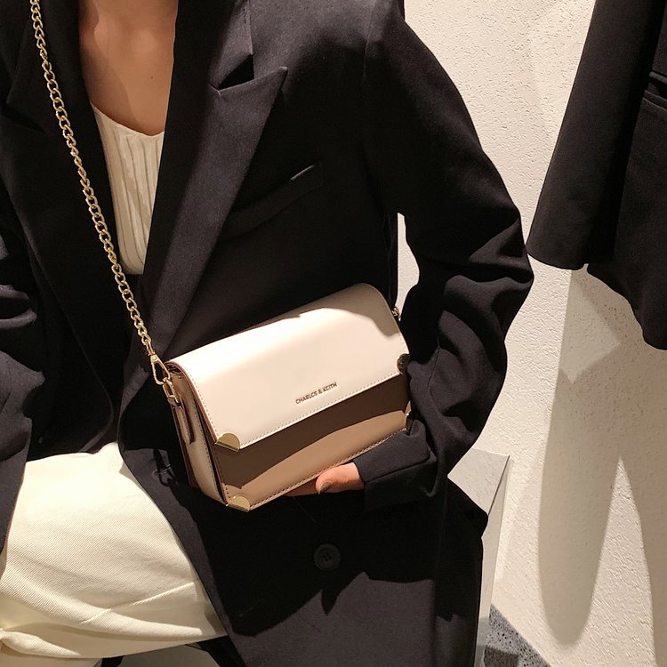 Viney bag autumn and winter women's crossbody 2024 new versatile fashionable single shoulder chain saddle bag genuine leather small square bag