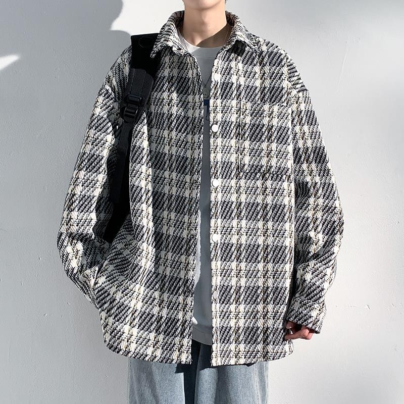 Special batch of P55, no price difference, one size larger, checkerboard pattern, handsome little fragrant style jacket, men's fashionable brand jacket