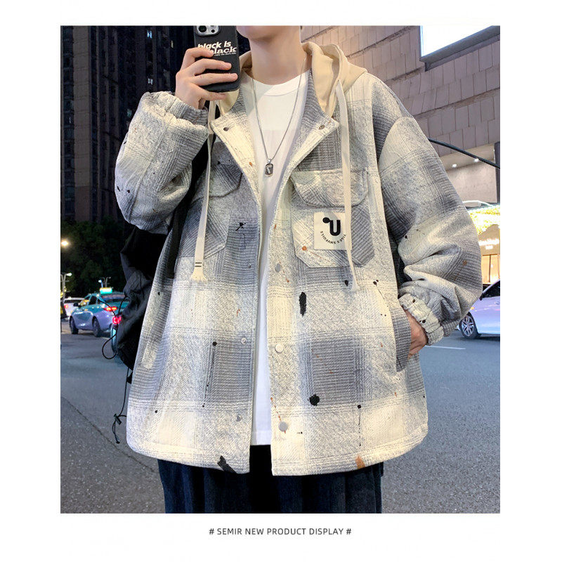 Network Picture Autumn New Hooded Jacket Men's Casual Loose Jacket Long Sleeve