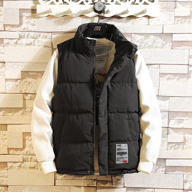 Autumn and winter large size warm brick wallpaper hanging casual jacket label thickened cotton vest