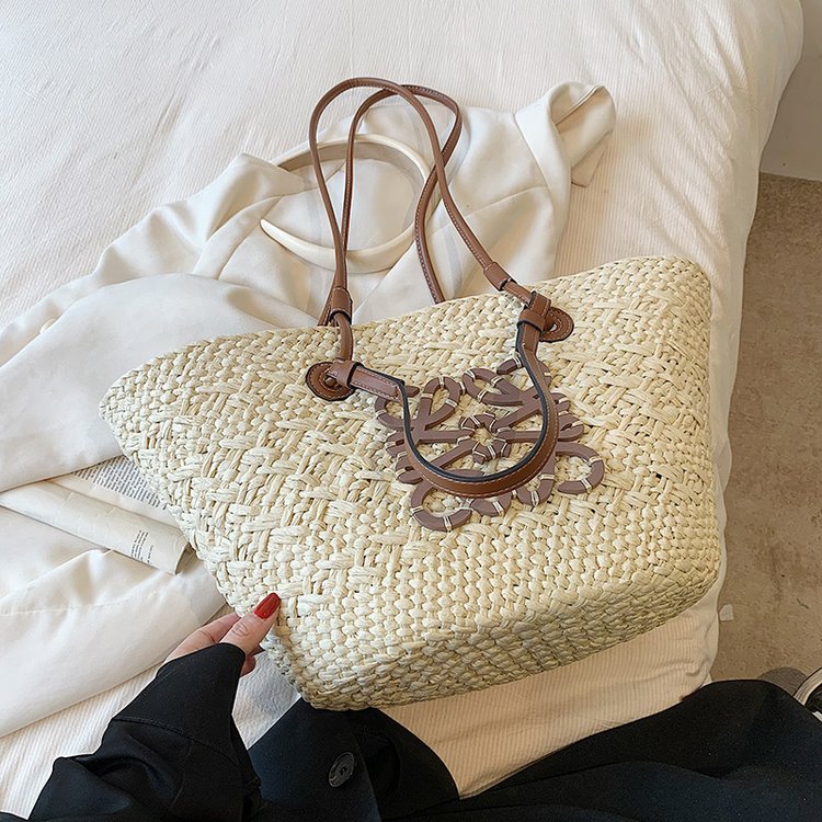 Straw bag women's summer bag large capacity woven tote bag handbag seaside vacation beach bag women's bag trend
