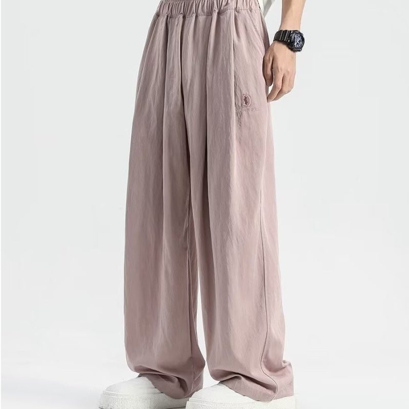 Ice silk sunscreen Yamamoto pants men's summer thin breathable drape casual pants loose quick-drying wide-leg pants