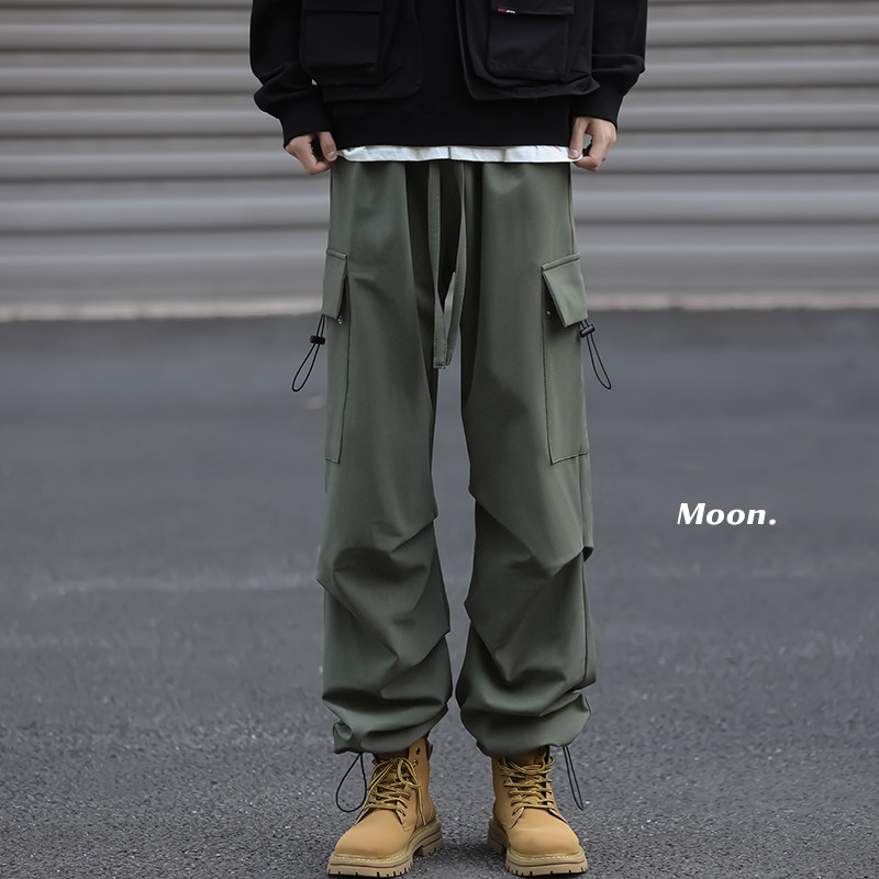 Outdoor functional wind paratrooper overalls men's large size large pocket floor mopping pants