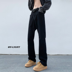 American ins high street dark niche slim fit versatile bell bottoms casual jeans