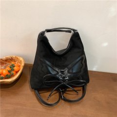 Backpack 2024 New Winter Suede Retro Large Bag Women's Fashion Tote Backpack Versatile Commuting Crossbody Bag