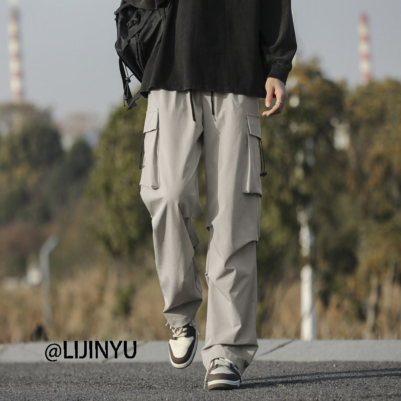 Fashionable and versatile trendy overalls for winter boys' loose straight American retro overalls