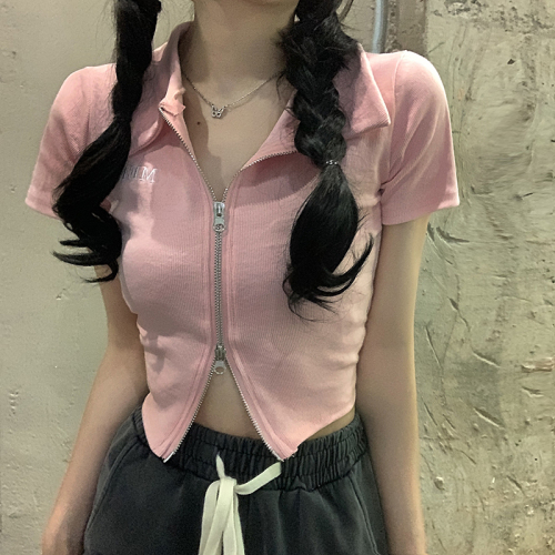 Double-ended zipper letter short T