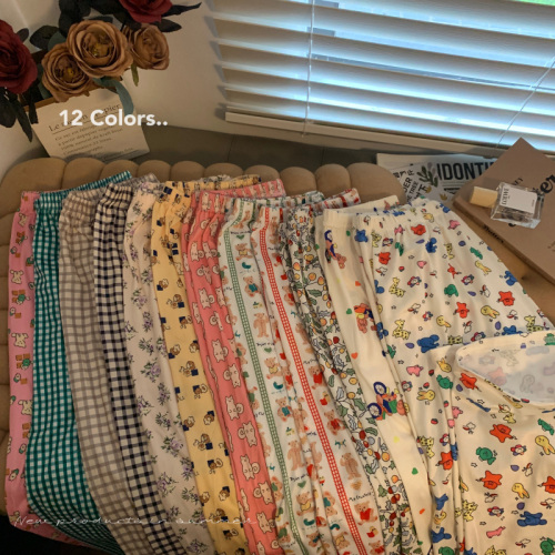 Actual price and actual shot of cotton silk pajamas for women, thin cotton silk wide-leg pants, Internet celebrity hot style, versatile pants that can be worn at home and outside