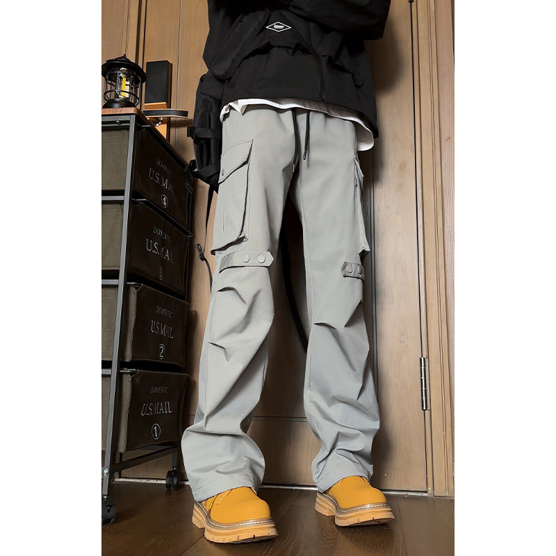 Spring Hong Kong style waterproof leggings assault pants for men large size straight overalls